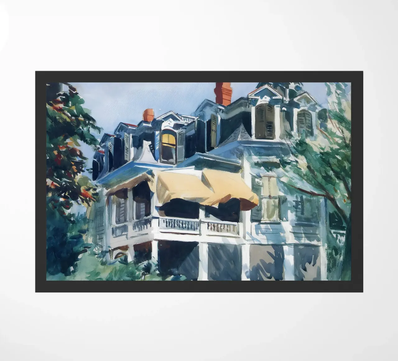 Il "Tetto a mansarda" di Hopper - Acquerello americano e architettura zerbino da NorwesClub