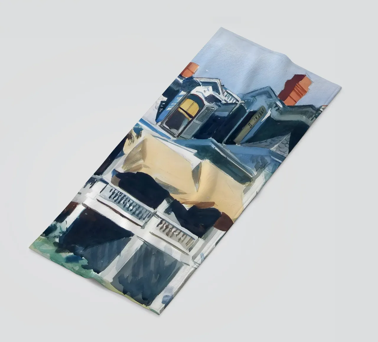 Il "Tetto a mansarda" di Hopper - Acquerello americano e architettura telo mare da NorwesClub