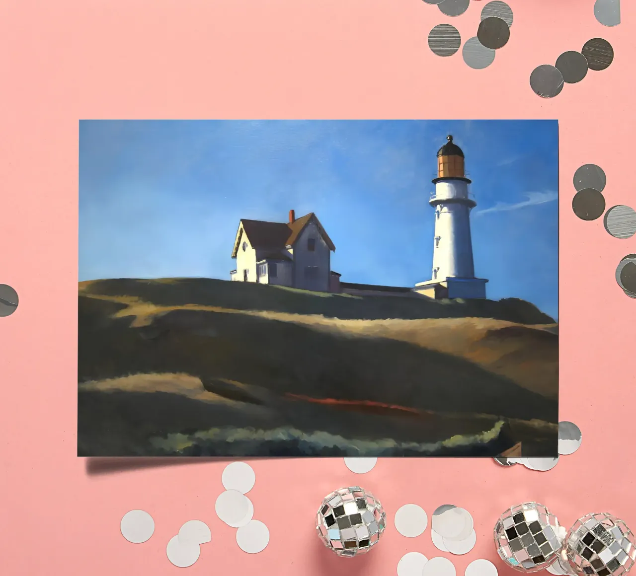 Hopper's "Lighthouse Hill" - Coastal Realism & Solitude Art sticker sheet by NorwesClub