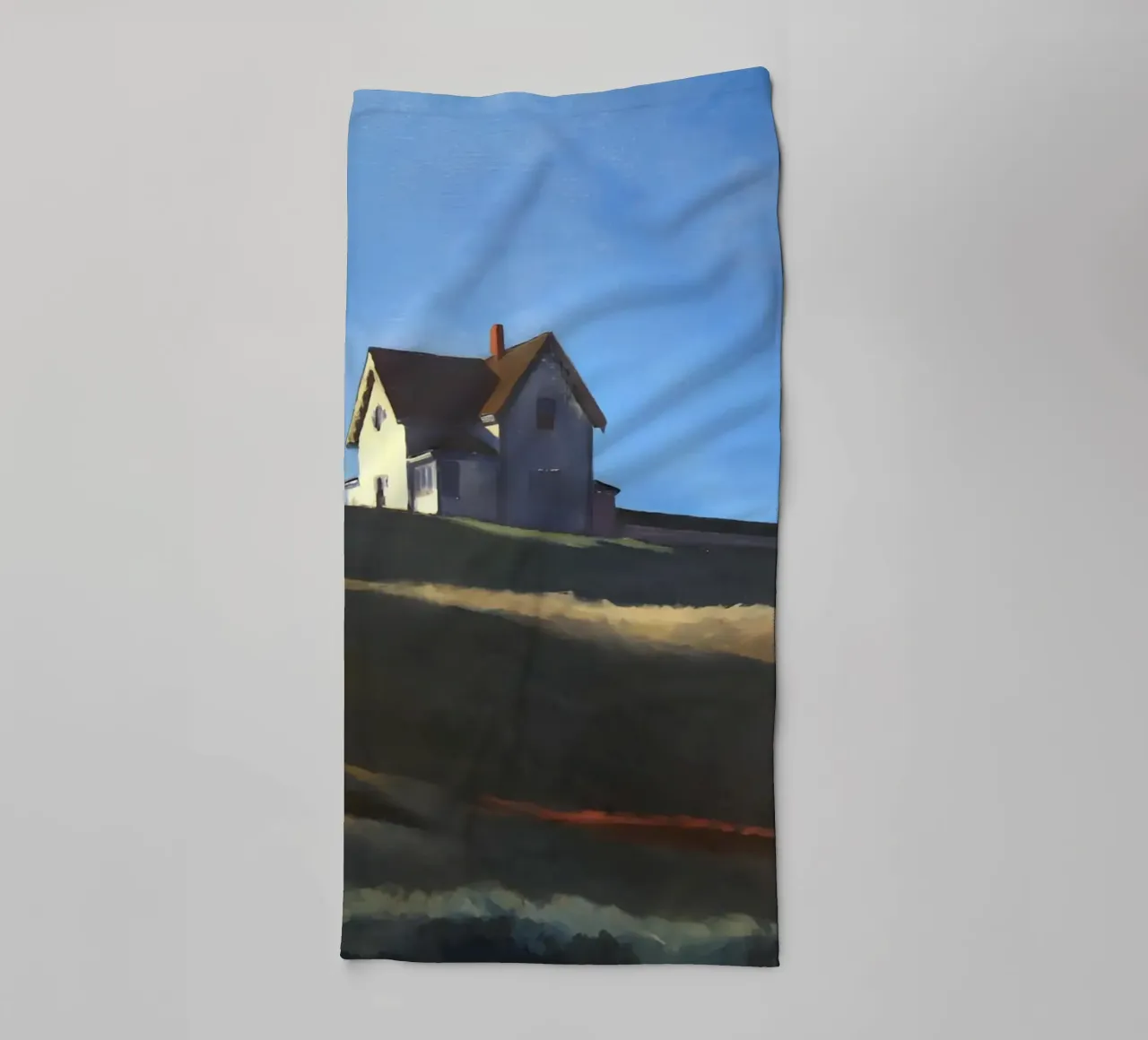 Hopper's "Lighthouse Hill" - Coastal Realism & Solitude Art towel by NorwesClub