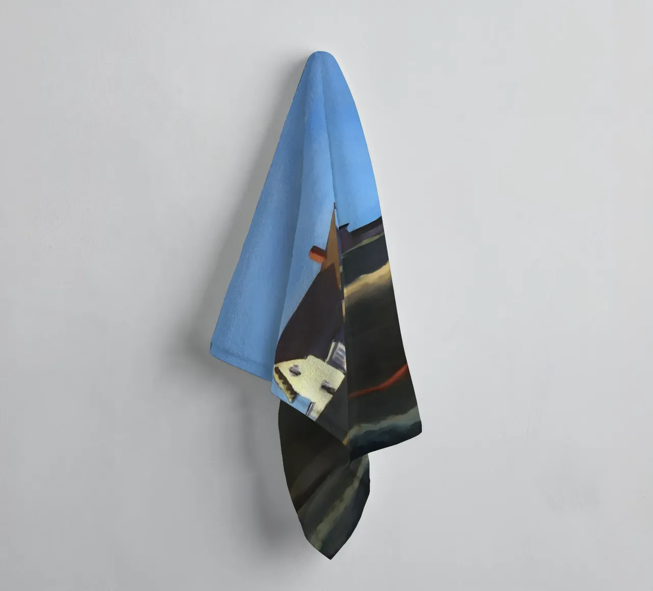 Hopper's "Lighthouse Hill" - Coastal Realism & Solitude Art towel by NorwesClub