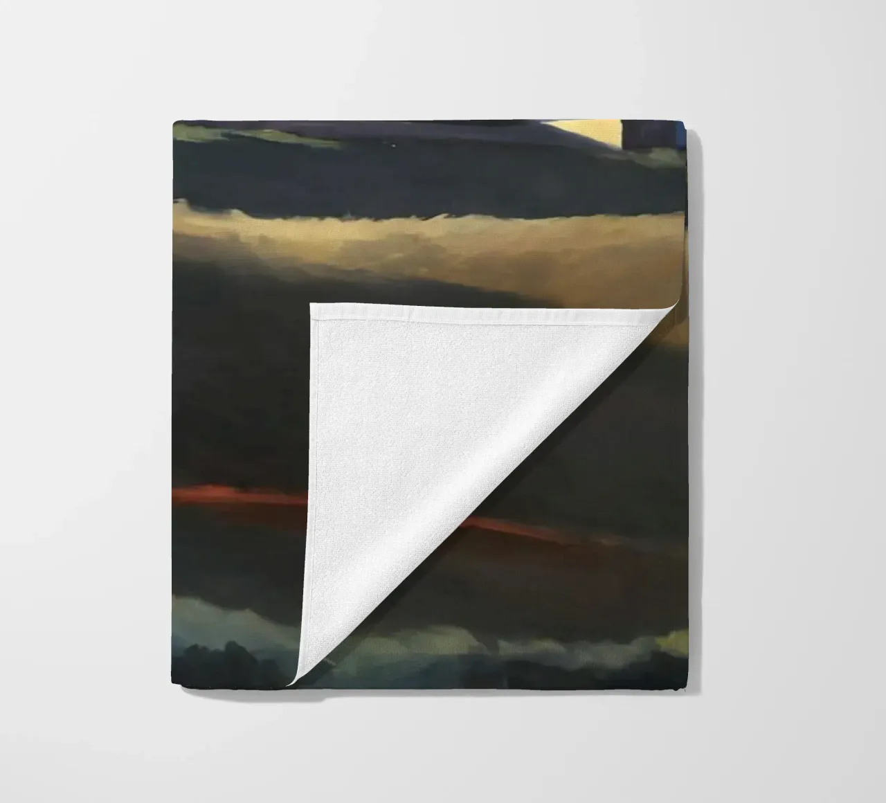 Hopper's "Lighthouse Hill" - Coastal Realism & Solitude Art beach towel by NorwesClub