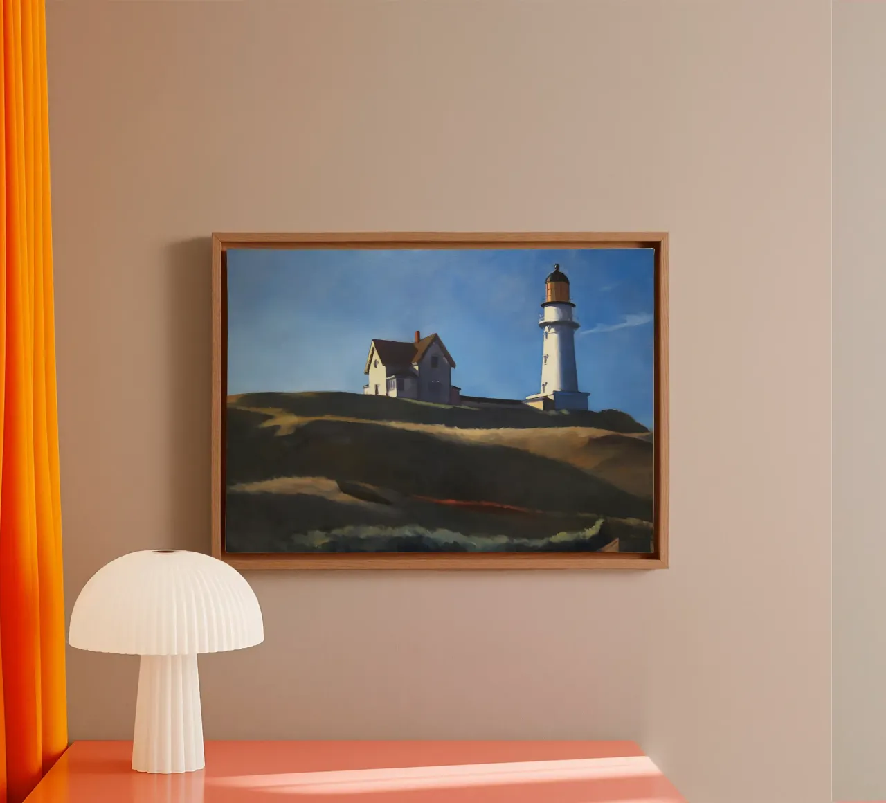Hopper's "Lighthouse Hill" - Coastal Realism & Solitude Art canvas by NorwesClub