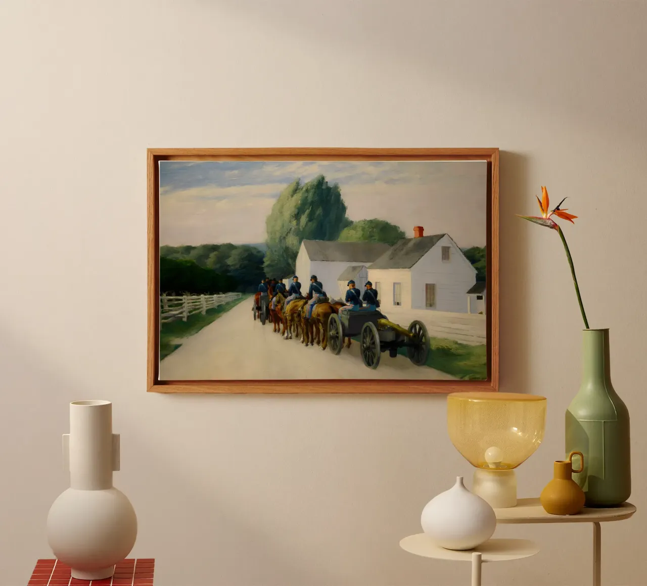 Hopper's "Lichtbatterij bij Gettysburg" - Historisch realisme canvas met Baklijst van NorwesClub