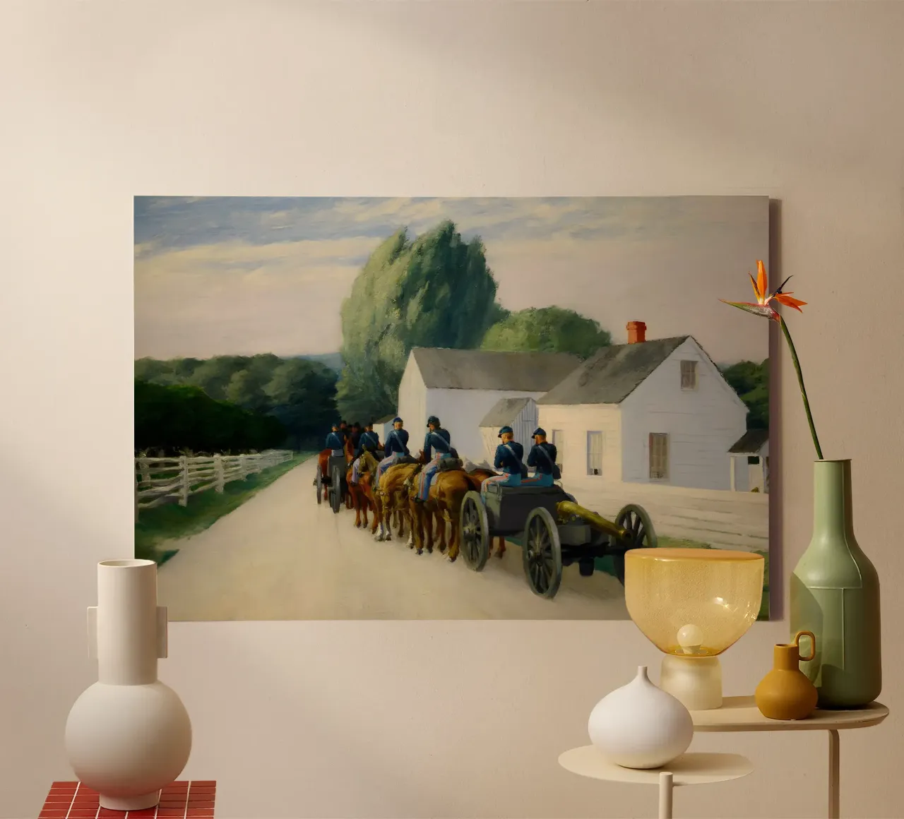 Hopper's "Lichtbatterij bij Gettysburg" - Historisch realisme canvas met Baklijst van NorwesClub