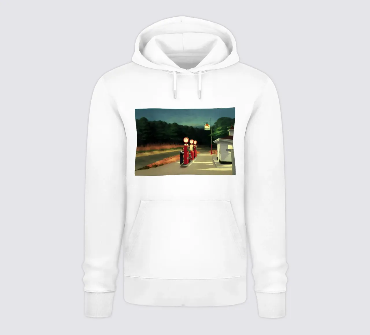 Hopper's "Gas" - American Realism & Solitary Roadside Scene hoodie by NorwesClub