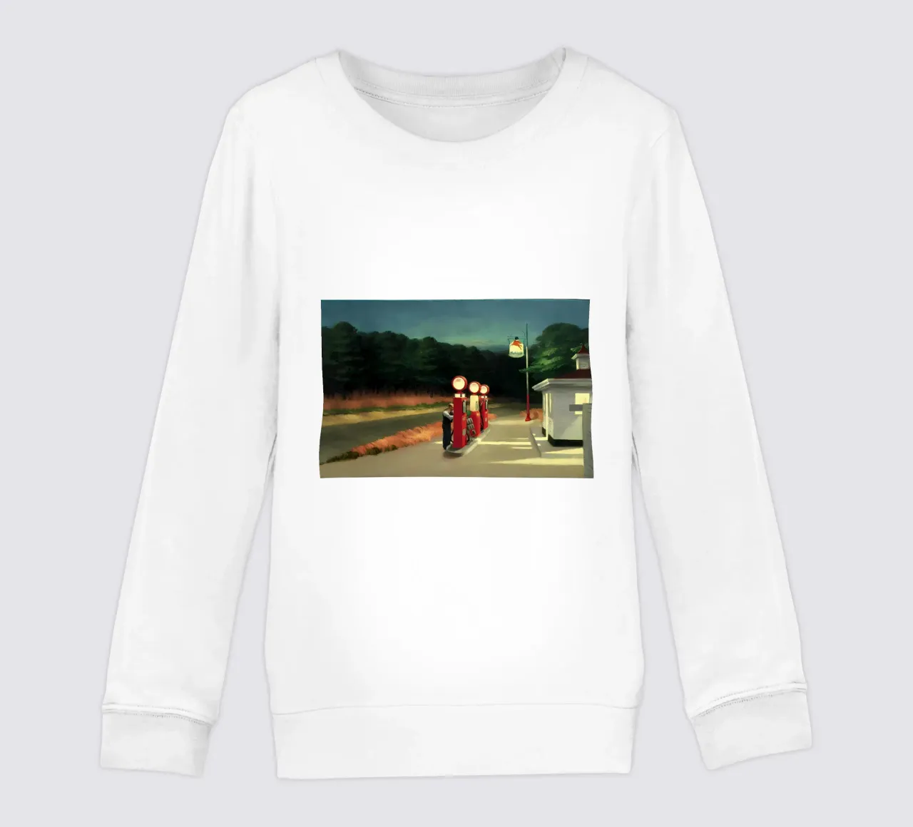 Hopper's "Gas" - American Realism & Solitary Roadside Scene kids sweatshirt by NorwesClub
