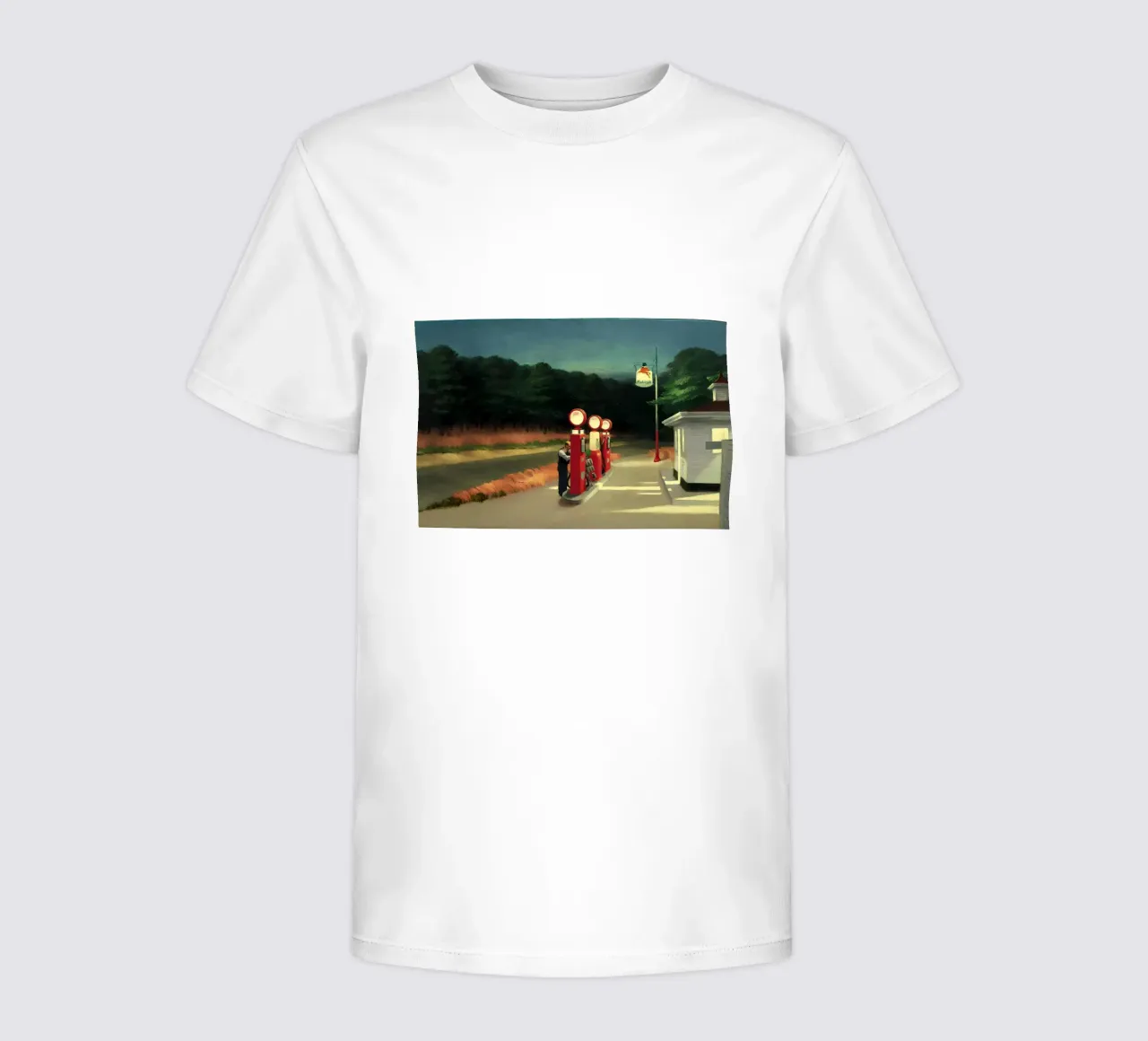 Hopper's "Gas" - Amerikaans realisme en eenzame scène langs de weg kinder t-shirt van NorwesClub