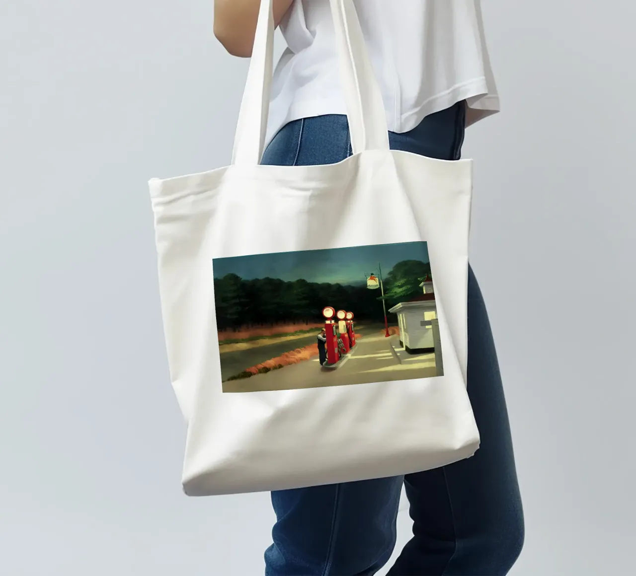 Hopper's "Gas" - American Realism & Solitary Roadside Scene tote bag by NorwesClub