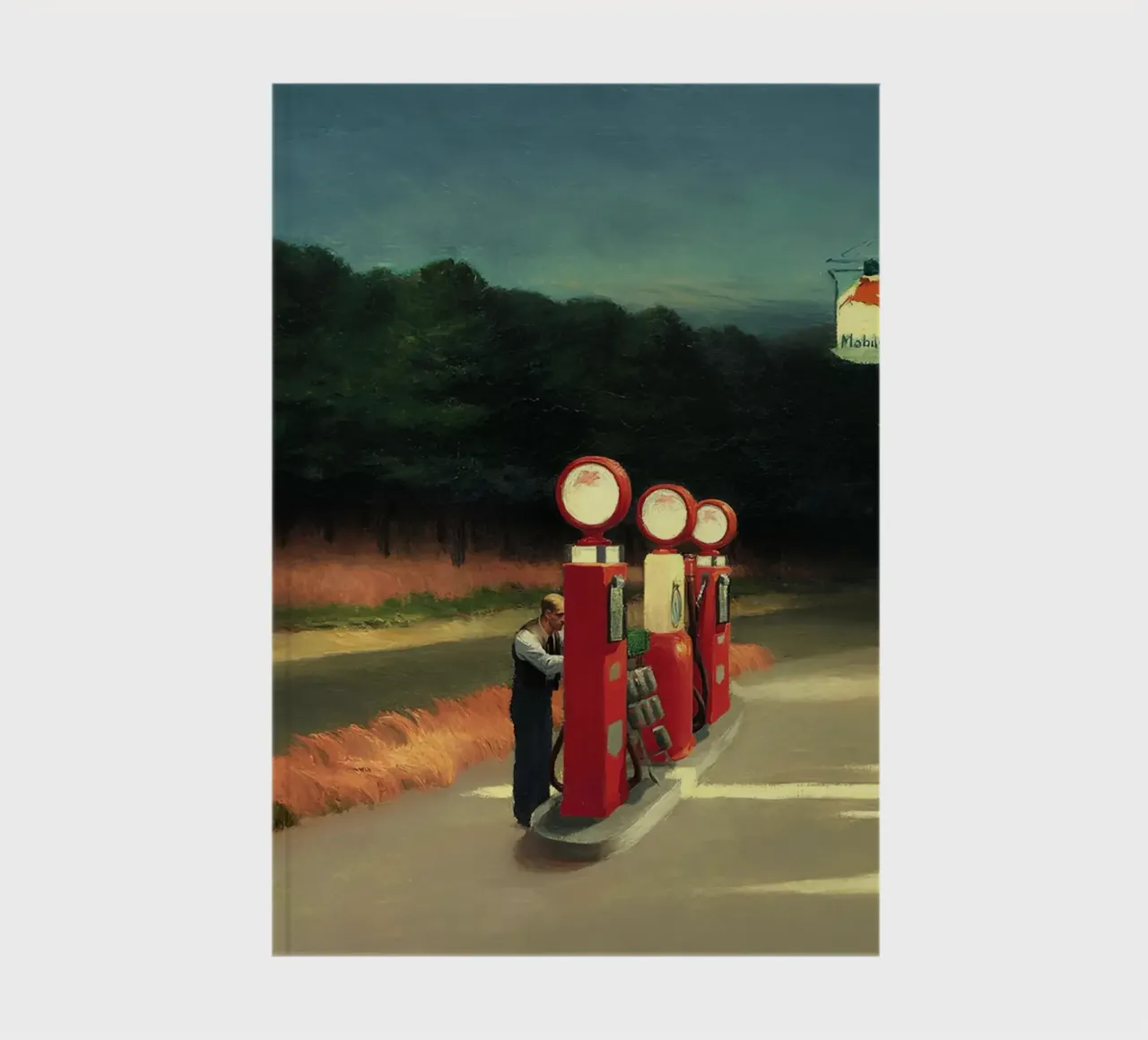 Hopper's "Gas" - American Realism & Solitary Roadside Scene notebook by NorwesClub