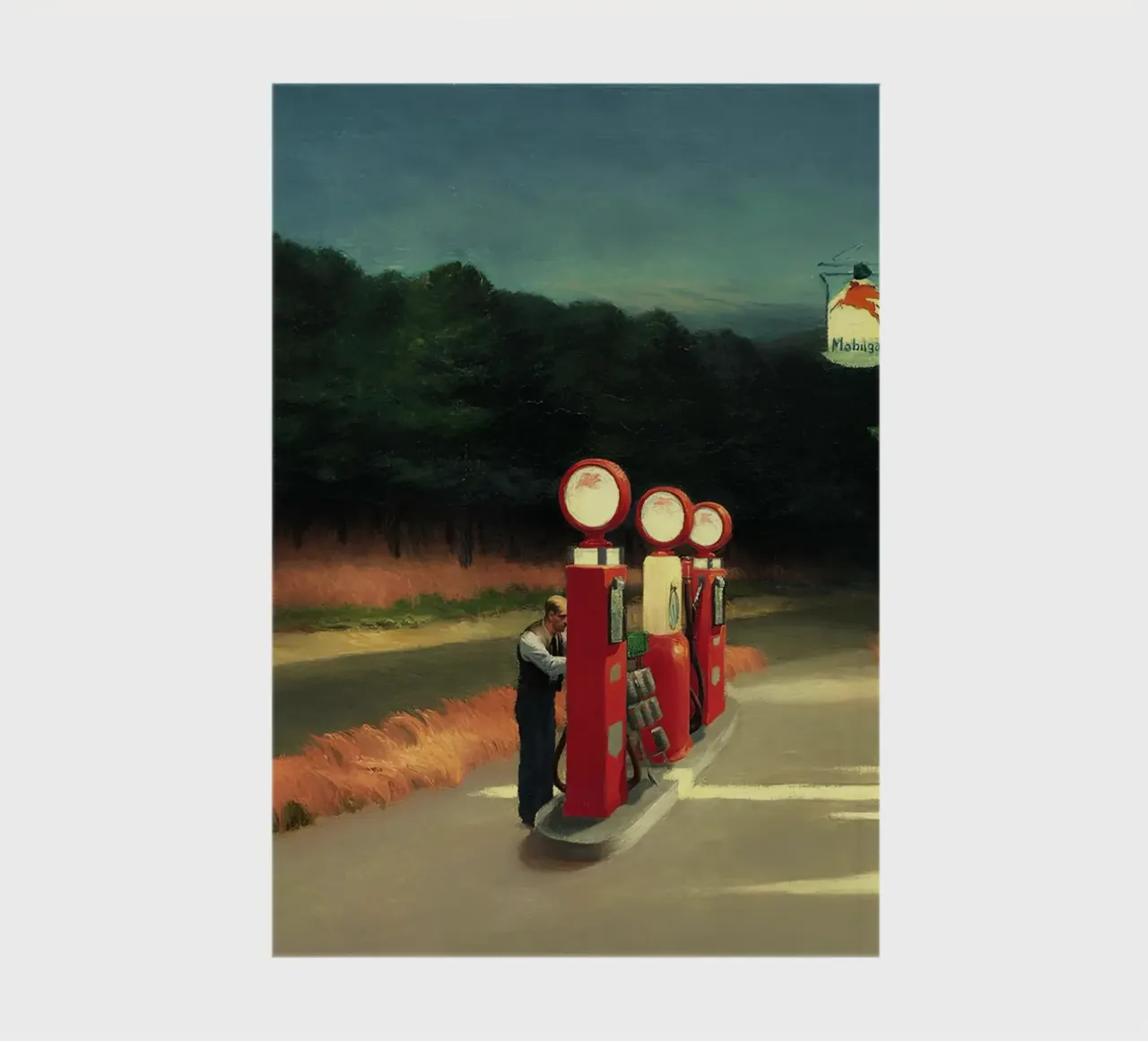 Hopper's "Gas" - American Realism & Solitary Roadside Scene notebook by NorwesClub