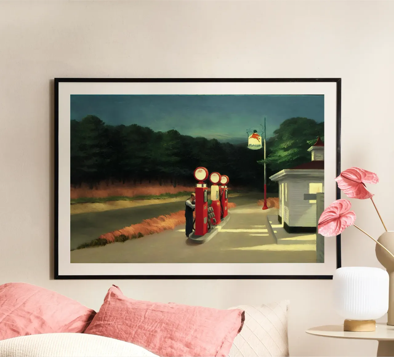 Hopper's "Gas" - Amerikaans realisme en eenzame scène langs de weg hahnemühle van NorwesClub