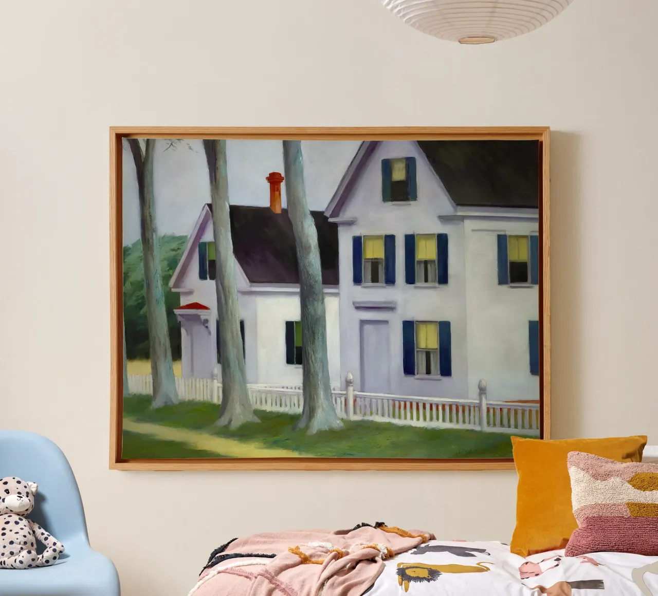 Hopper's "Twee puriteinen" - Amerikaans realisme & architectuur S canvas van NorwesClub
