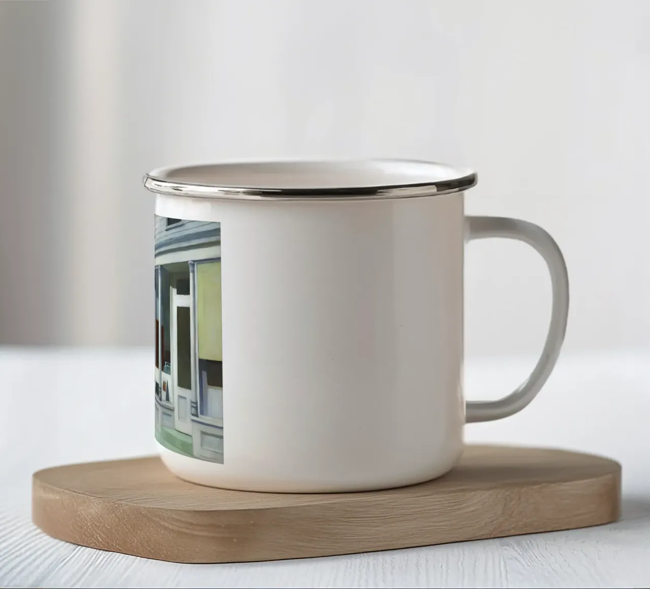 Le "sette del mattino" di Hopper - Realismo americano e solitudine mattutina tazza in smalto da NorwesClub