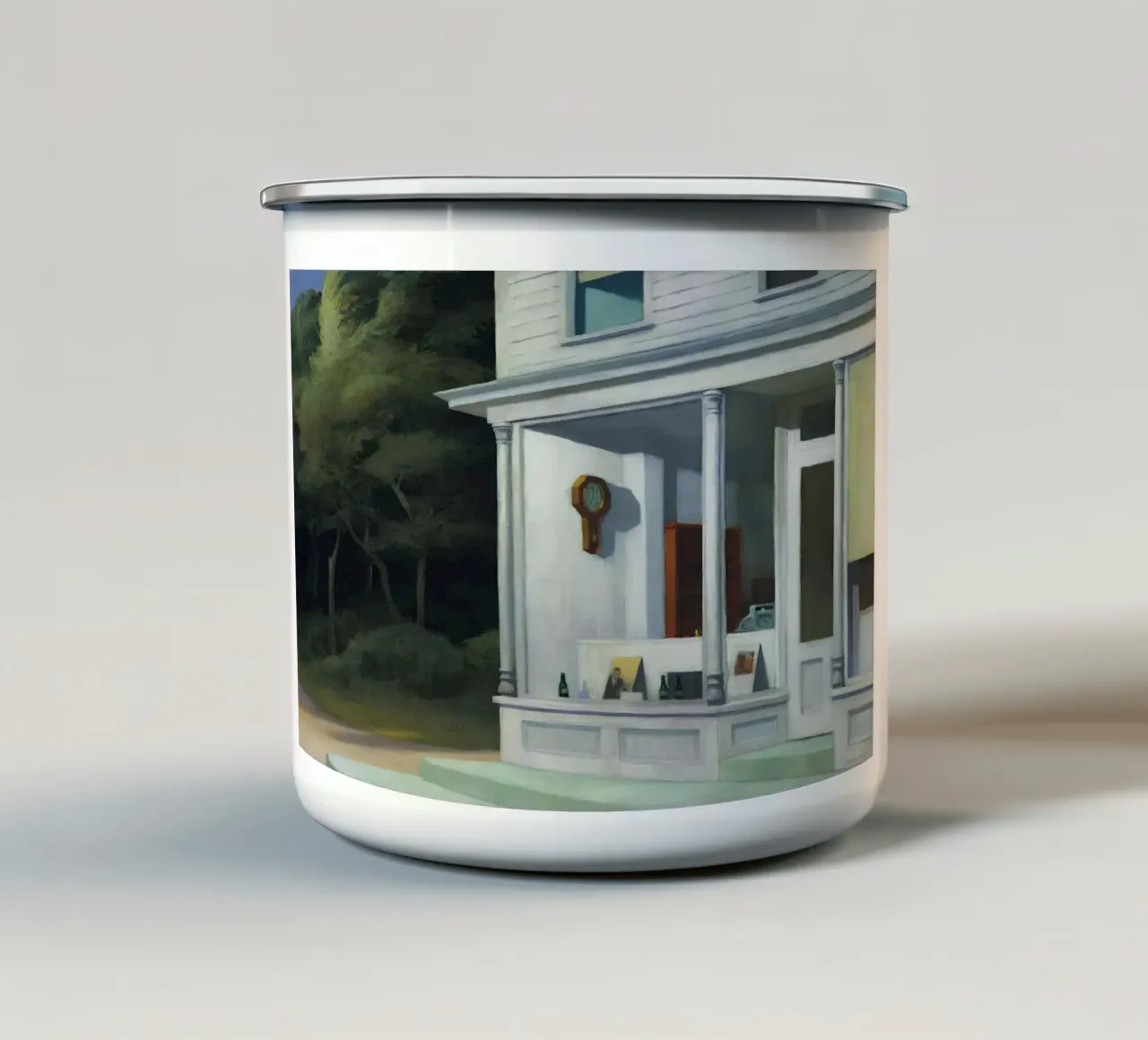 Le "sette del mattino" di Hopper - Realismo americano e solitudine mattutina tazza in smalto da NorwesClub