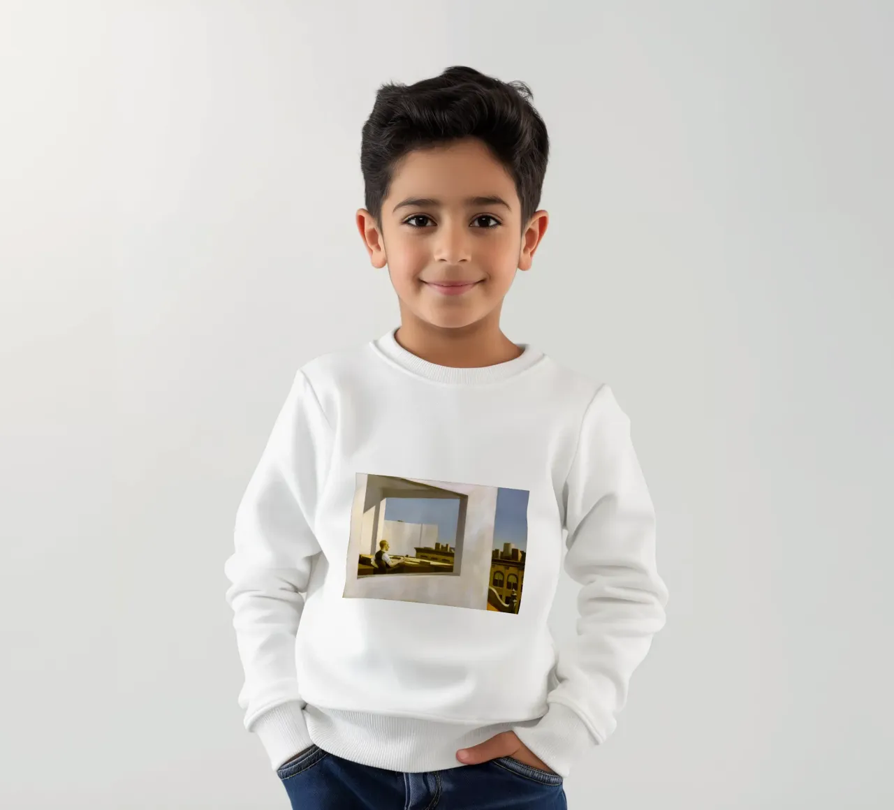 Ufficio in una piccola città" di Hopper - Realismo urbano e solitudine felpa bambino da NorwesClub