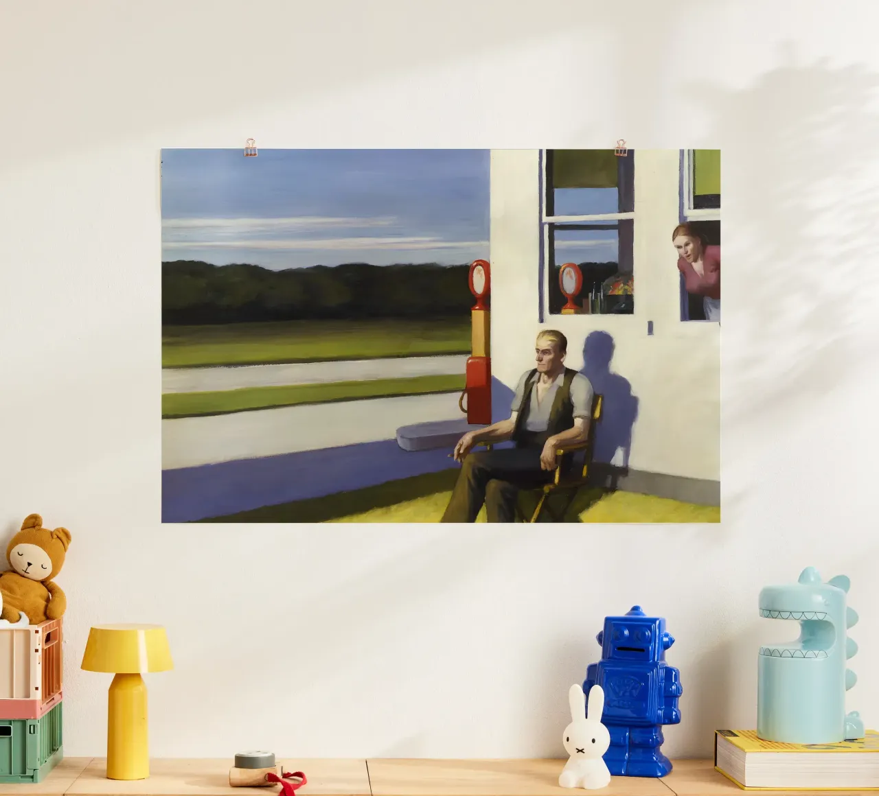 La "Strada a quattro corsie" di Hopper - Realismo americano e paesaggio rurale poster con telaio in alluminio da NorwesClub
