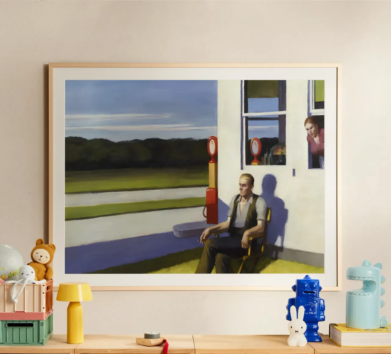 La "Strada a quattro corsie" di Hopper - Realismo americano e paesaggio rurale poster con telaio in alluminio da NorwesClub