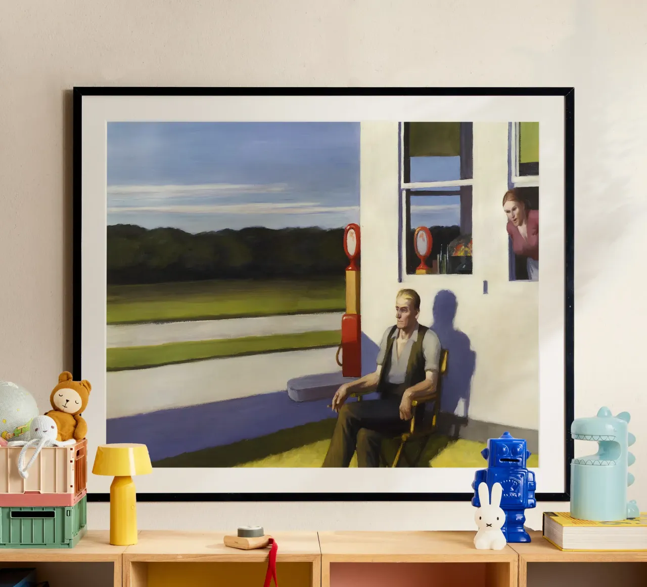 La "Strada a quattro corsie" di Hopper - Realismo americano e paesaggio rurale poster con telaio in alluminio da NorwesClub