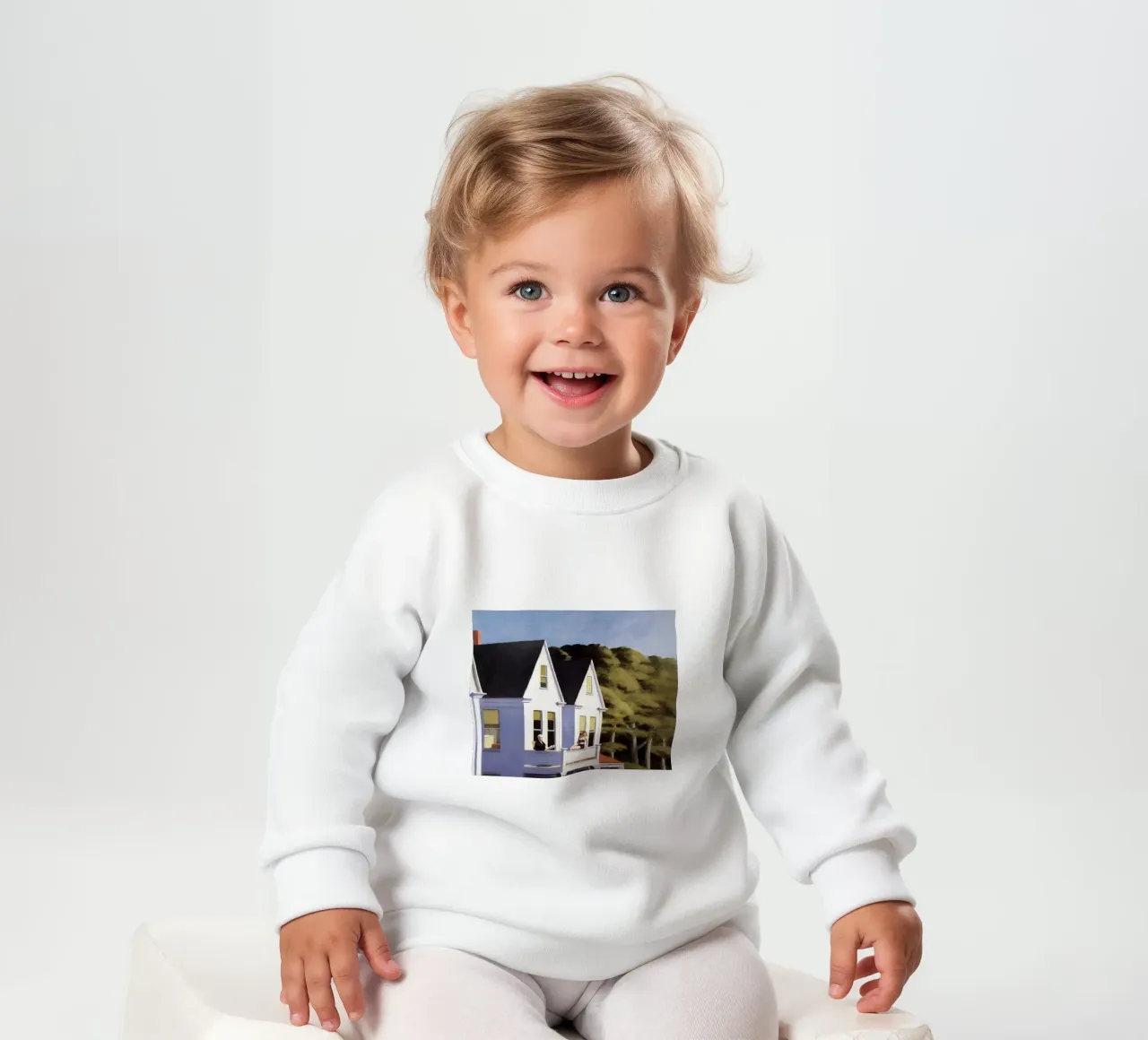 Hopper's "Second Story Sunlight" - American Realism & Sunlit baby sweatshirt by NorwesClub