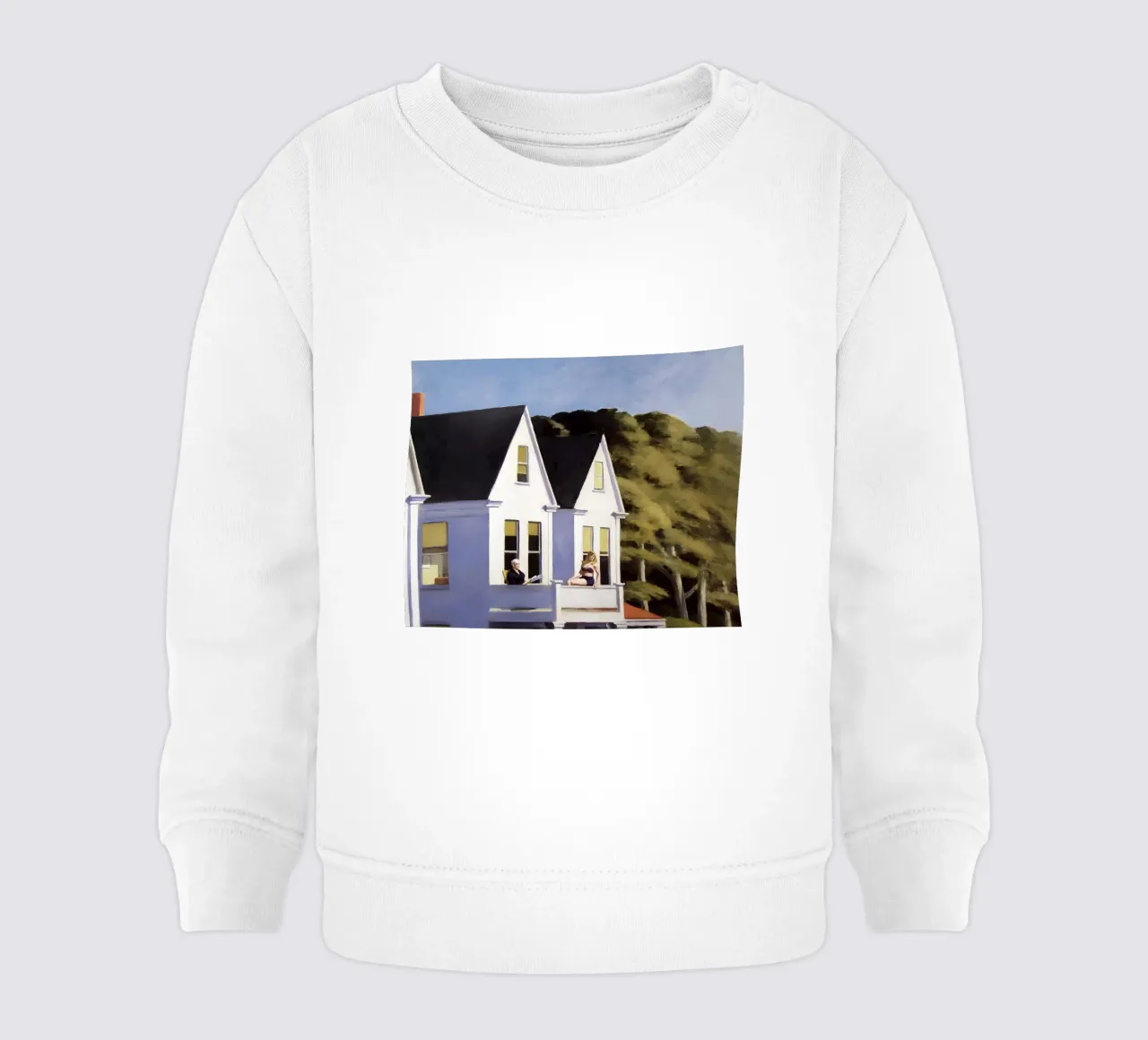 Hopper's "Second Story Sunlight" - American Realism & Sunlit baby sweatshirt by NorwesClub