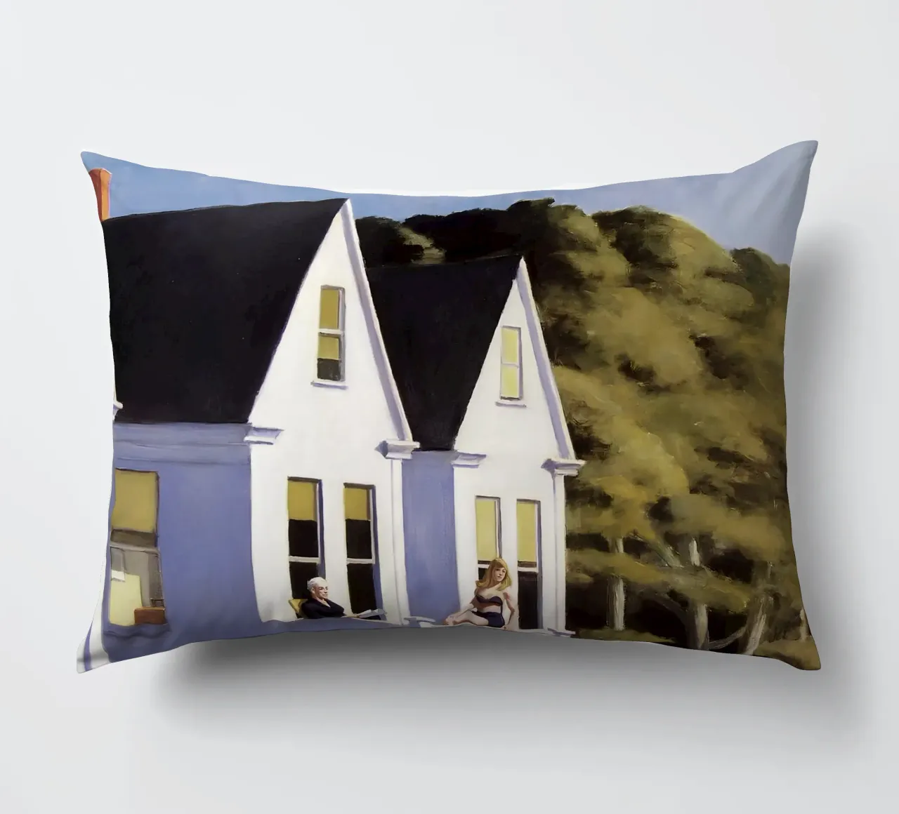 La luce del sole del secondo piano di Hopper - Realismo americano e luce solare cuscino da NorwesClub
