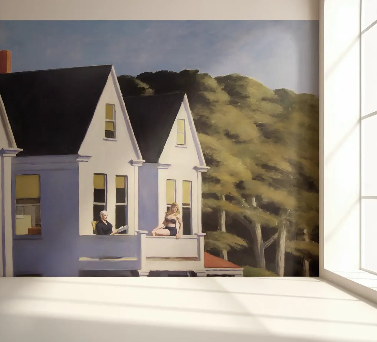 Hoppers "Second Story Sunlight" - Amerikanischer Realismus & Sonnenlicht Fototapete von NorwesClub