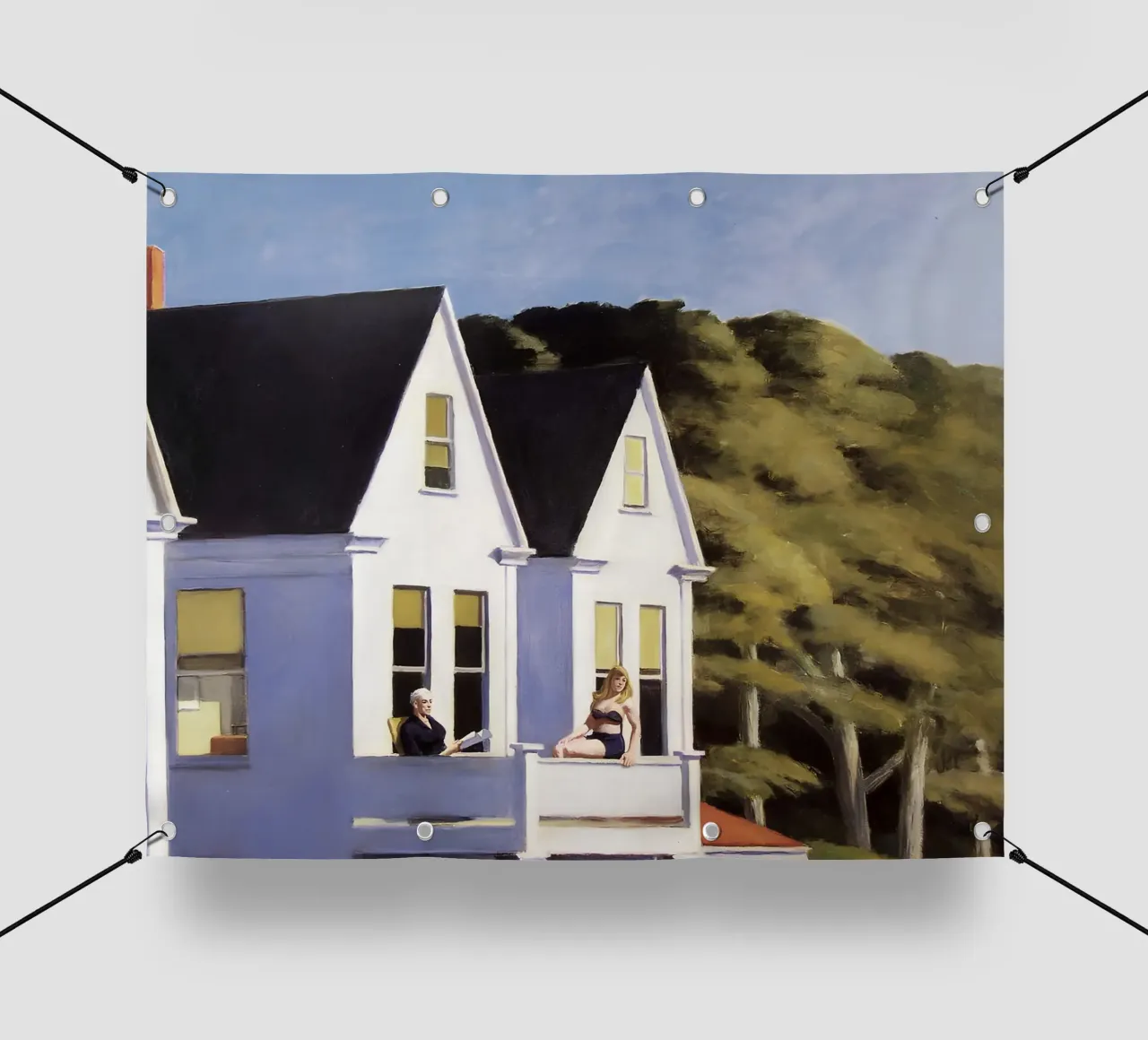 Hoppers "Second Story Sunlight" - Amerikanischer Realismus & Sonnenlicht PVC Plane von NorwesClub
