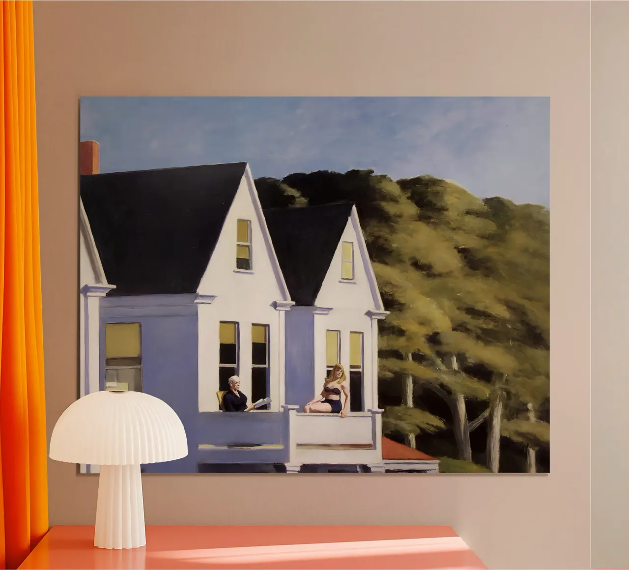 Hopper's "Second Story Zonlicht" - Amerikaans Realisme & Zonlicht hahnemühle van NorwesClub