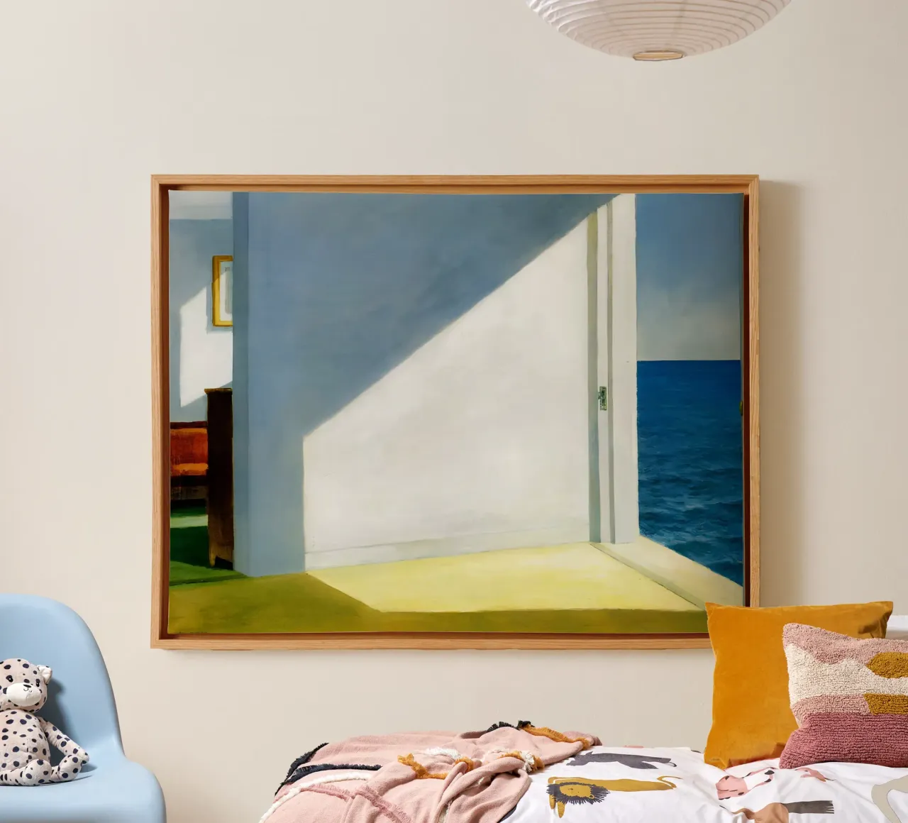Le "Stanze in riva al mare" di Hopper - Realismo surreale e paesaggi costieri tela con Cornice a cassetta da NorwesClub
