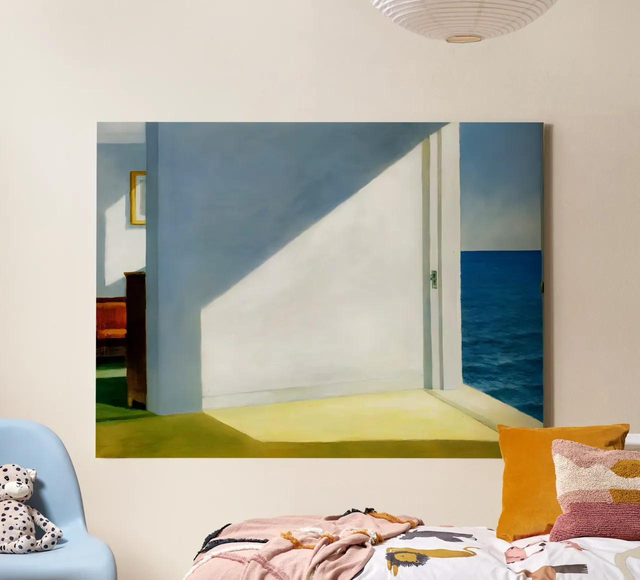 Le "Stanze in riva al mare" di Hopper - Realismo surreale e paesaggi costieri tela con Cornice a cassetta da NorwesClub
