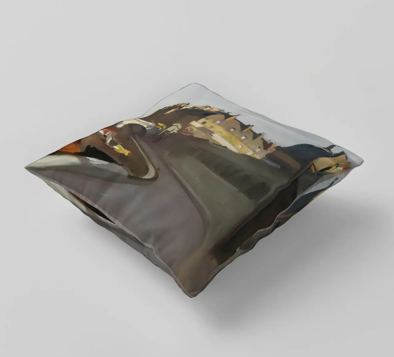 Hopper's "Dock of Grands Augustins" - Parisian Impressionism decorative cushion by NorwesClub