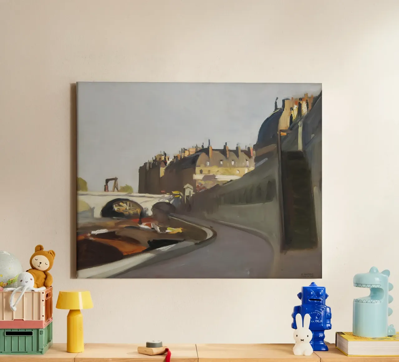 Hopper's "Dock of Grands Augustins" - Impressionisme in Parijs canvas van NorwesClub