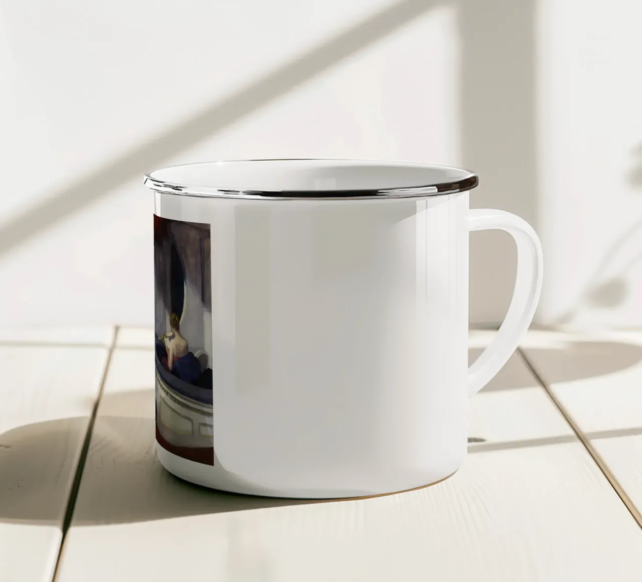 Due sul corridoio" di Hopper - Realismo americano e teatro Sce tazza in smalto da NorwesClub