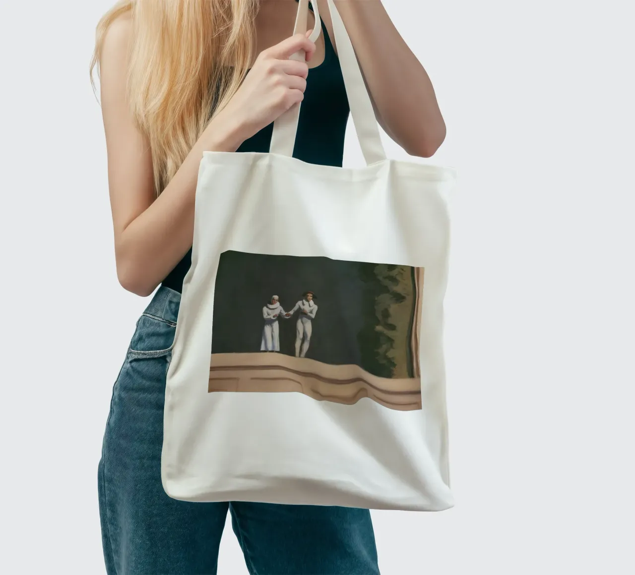 I "due comici" di Hopper - Realismo americano e addio all'arte P borsa in juta da NorwesClub