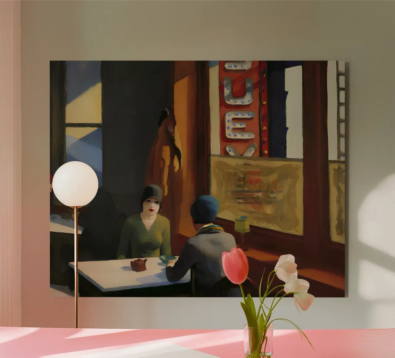 Il "Chop Suey" di Hopper - Realismo americano e scena di un caffè urbano P alluminio dibond da NorwesClub