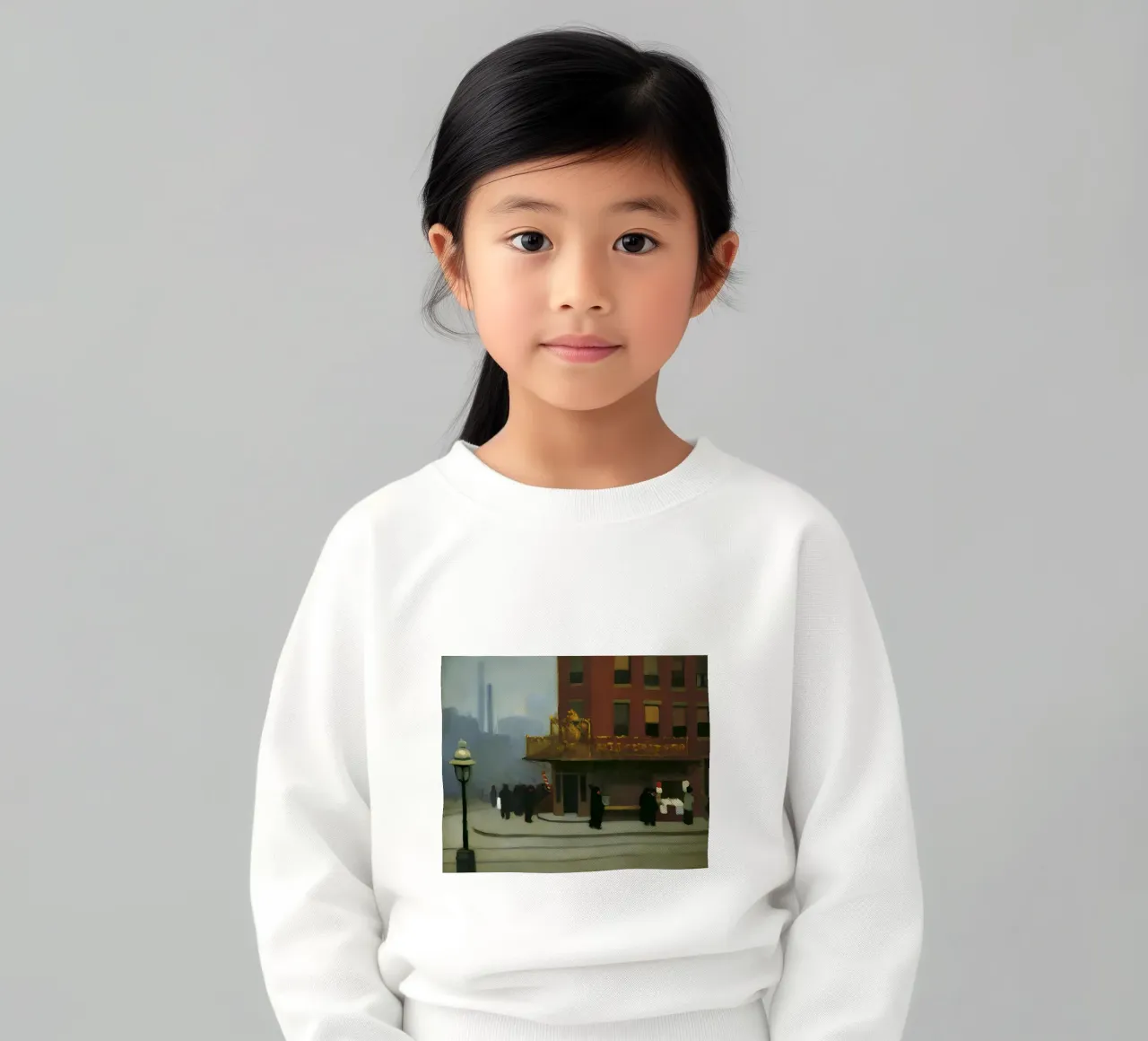 Hopper's "New York Corner" - Urban Realism & Architectural D kids sweatshirt by NorwesClub