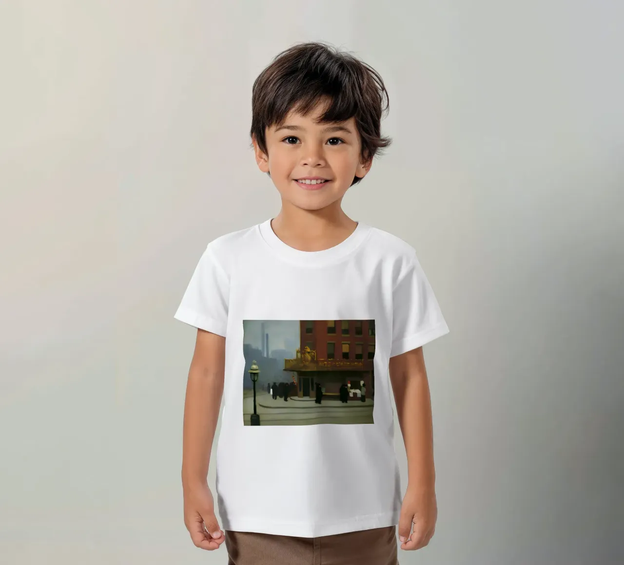 New York Corner" de Hopper - Réalisme urbain et architecture D t-shirt enfant de NorwesClub
