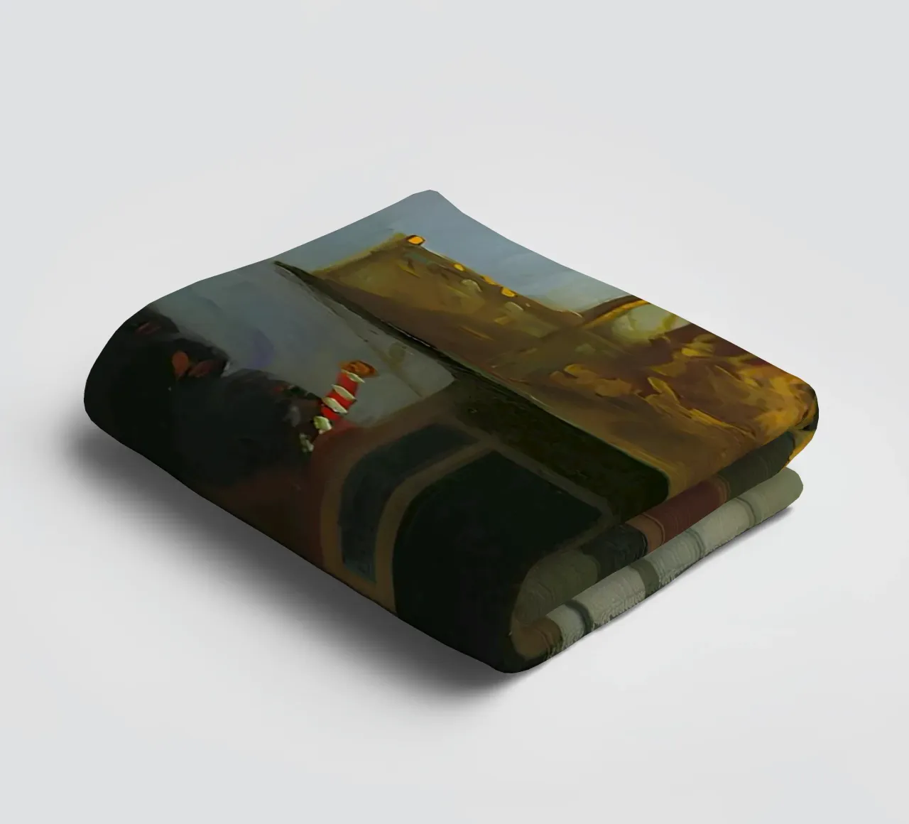 Hopper's "New York Corner" - Stedelijk realisme & architectonisch D badhanddoek van NorwesClub