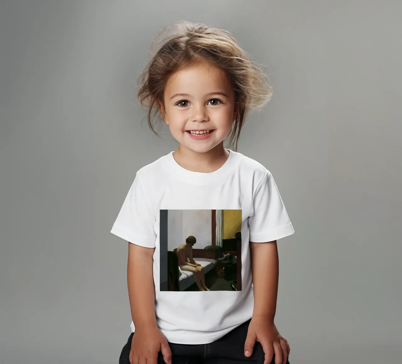 Hopper's "Hotel Room" - American Realism & Introspective Sol kids t-shirt by NorwesClub