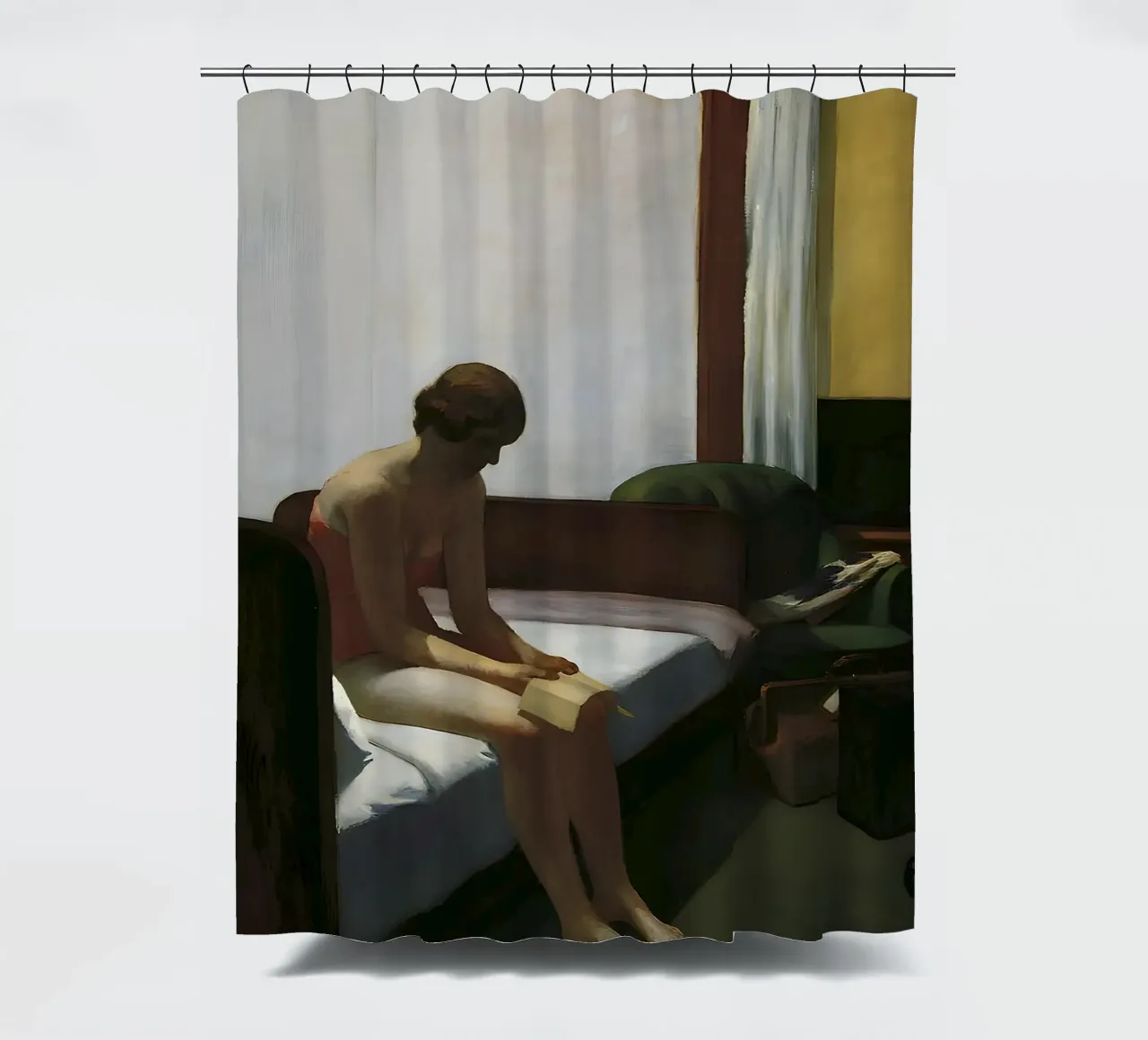 La "Camera d'albergo" di Hopper - Realismo americano e solitudine introspettiva tenda da doccia da NorwesClub