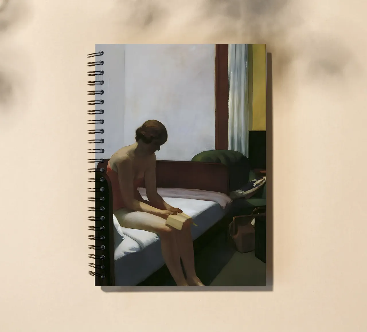Hopper's "Hotel Room" - American Realism & Introspective Sol spiral notebook by NorwesClub