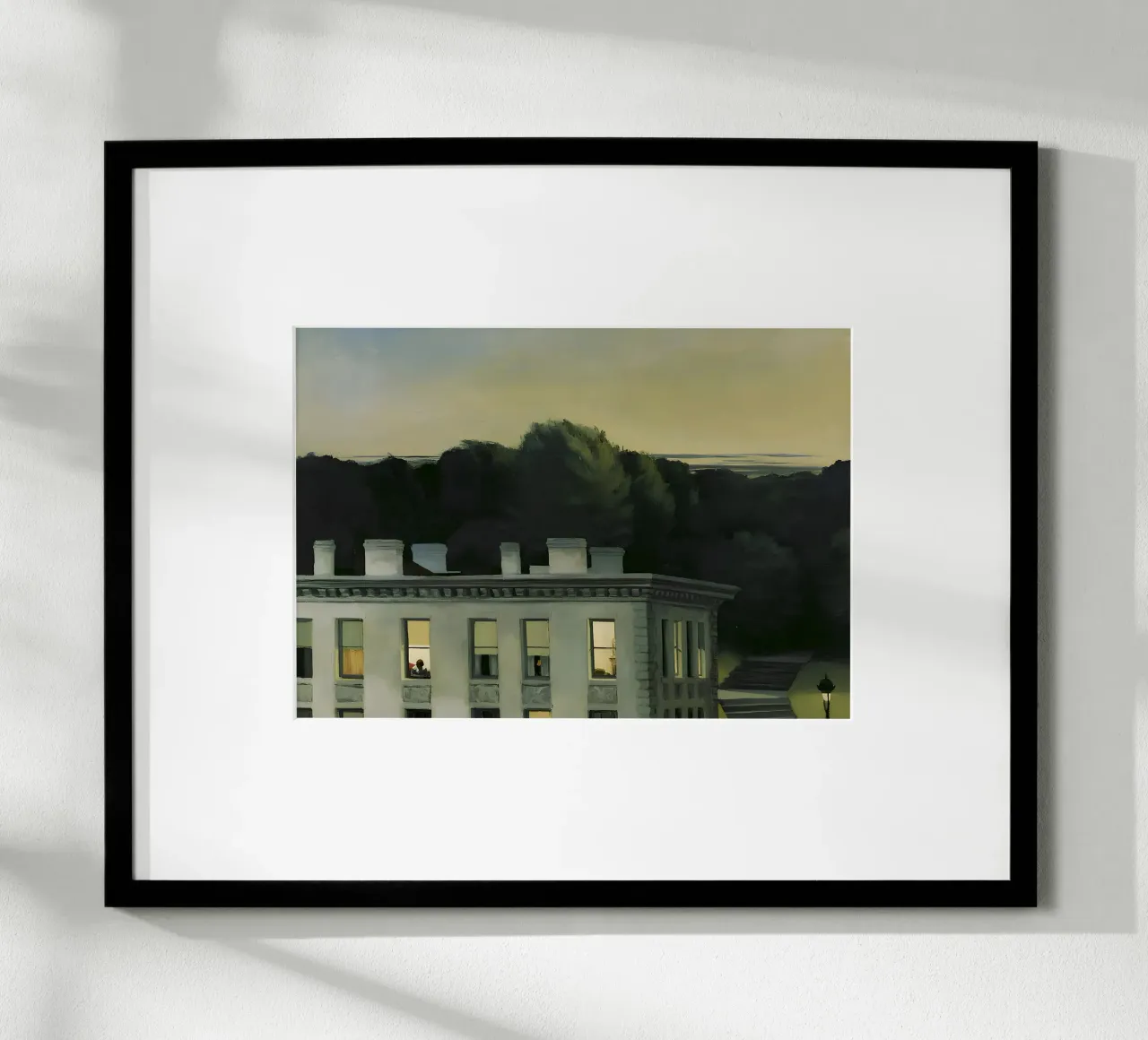 Hoppers "Haus in der Abenddämmerung" - Amerikanischer Realismus und Abendstimmung Poster mit Aluminium Rahmen von NorwesClub