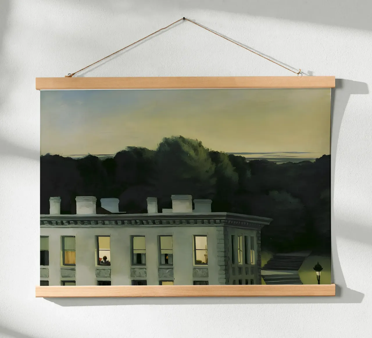 Hoppers "Haus in der Abenddämmerung" - Amerikanischer Realismus und Abendstimmung Poster mit Aluminium Rahmen von NorwesClub