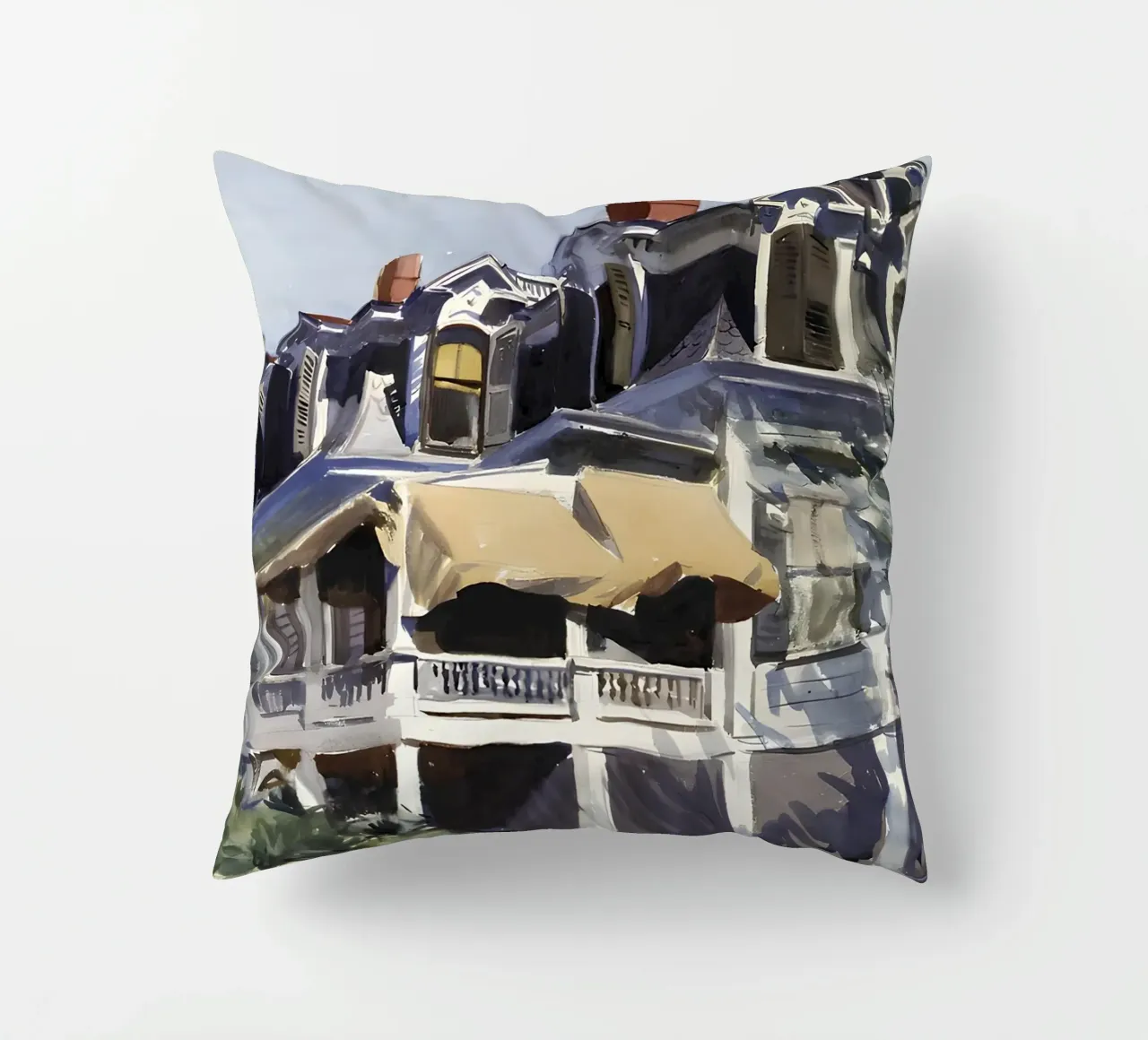 Il "Tetto a mansarda" di Hopper - Acquerello americano e architettura cuscino da NorwesClub