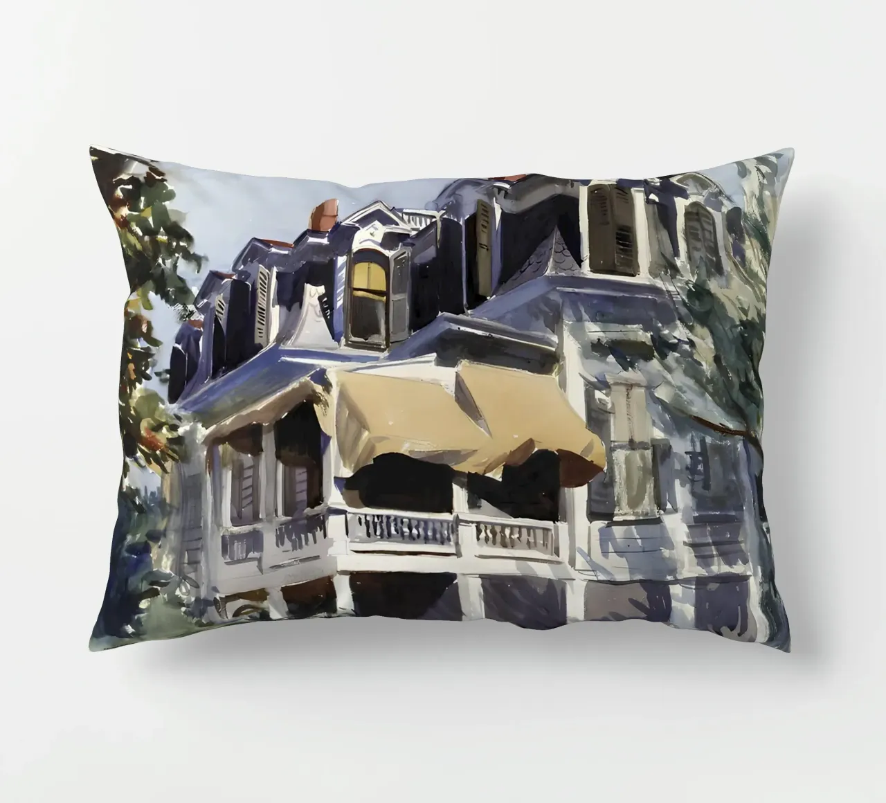 Il "Tetto a mansarda" di Hopper - Acquerello americano e architettura cuscino da NorwesClub