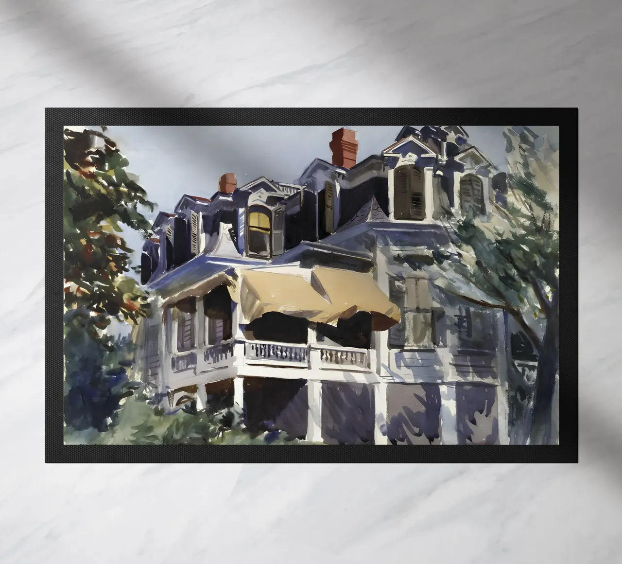 Il "Tetto a mansarda" di Hopper - Acquerello americano e architettura zerbino da NorwesClub