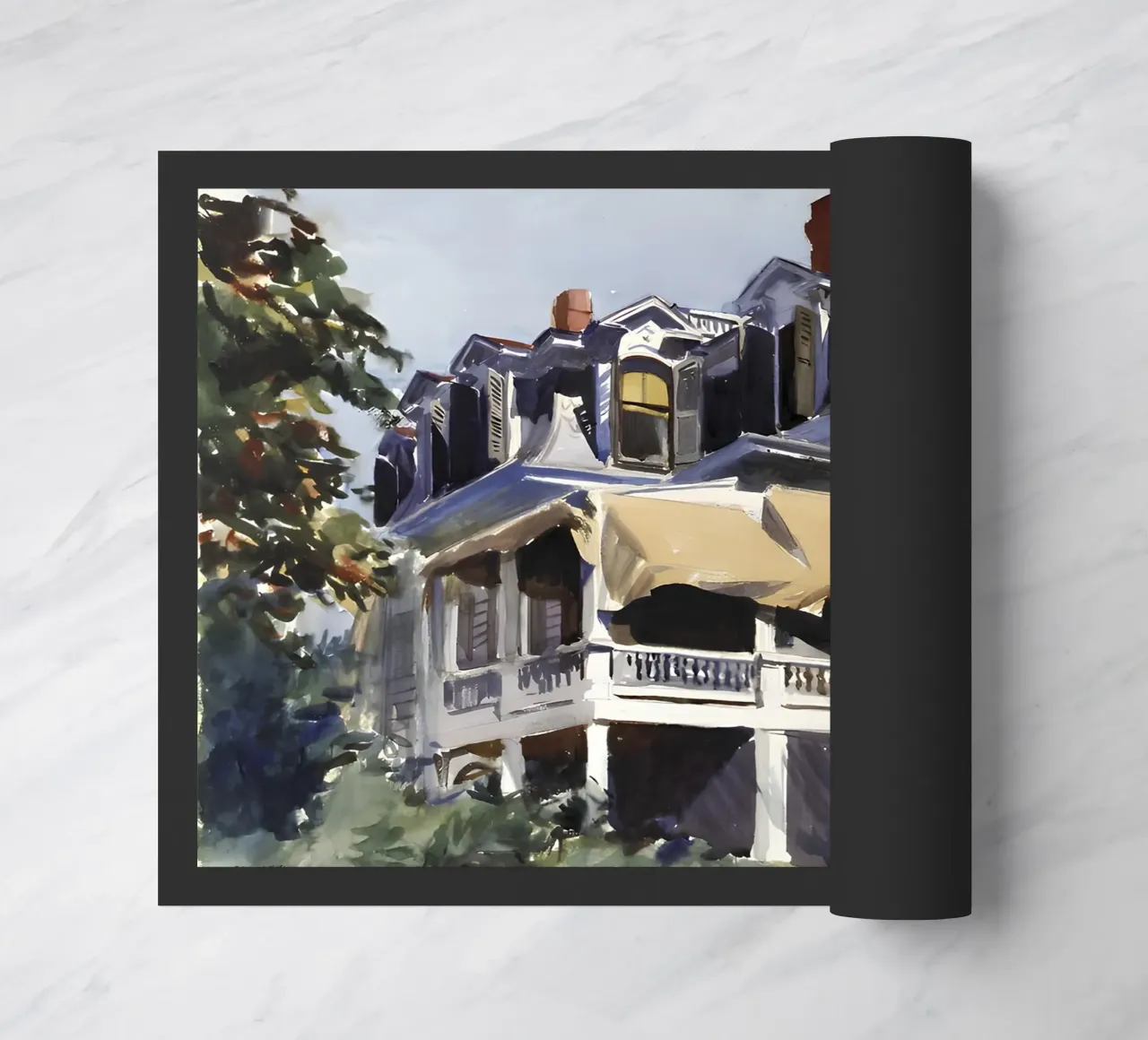 Il "Tetto a mansarda" di Hopper - Acquerello americano e architettura zerbino da NorwesClub