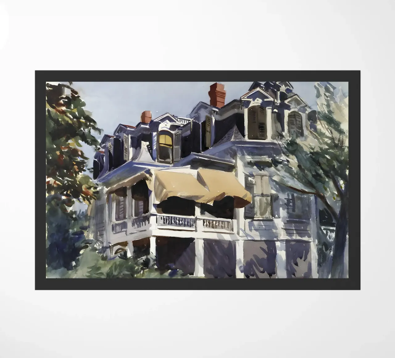 Il "Tetto a mansarda" di Hopper - Acquerello americano e architettura zerbino da NorwesClub