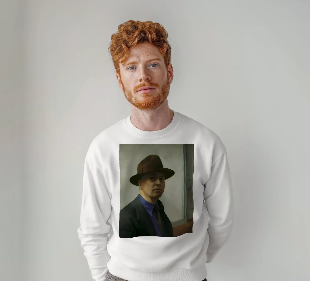 Edward Hopper Self-Portrait - American Realism & Artist's Ga sweatshirt by NorwesClub
